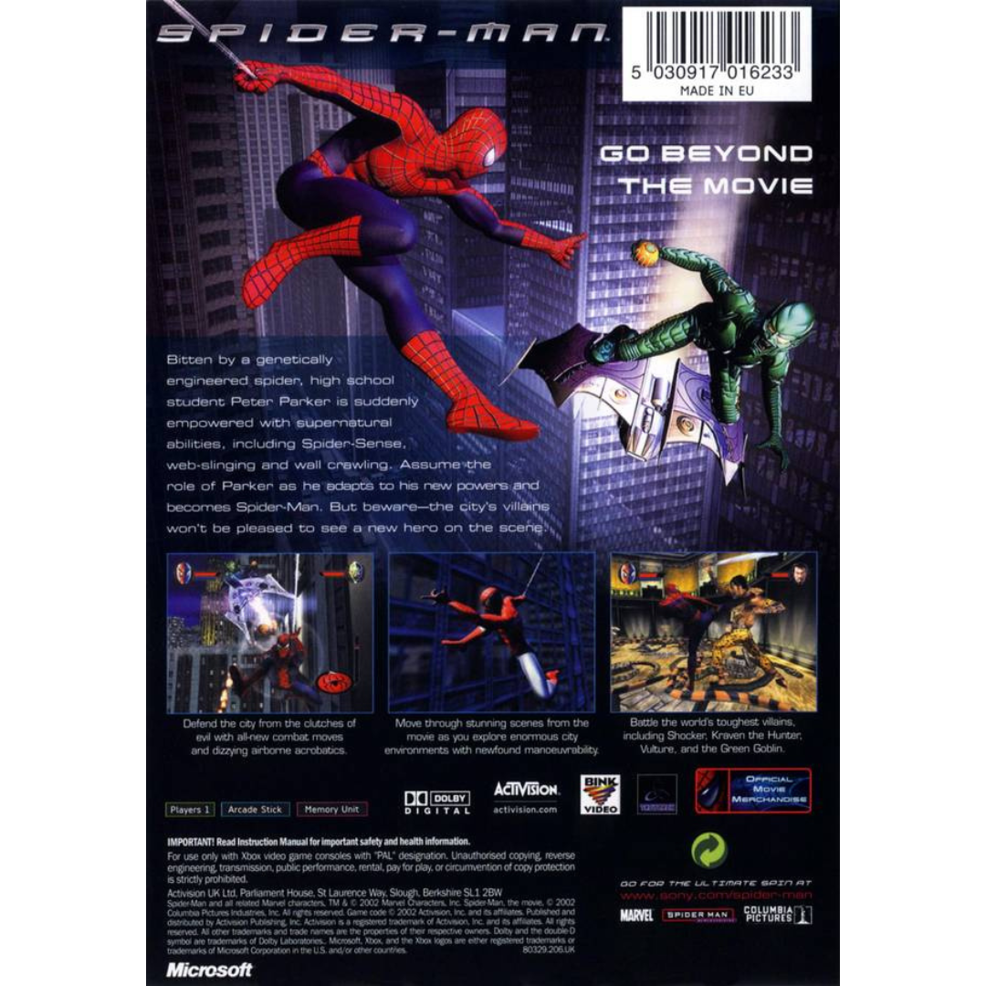 Spider-Man back cover
