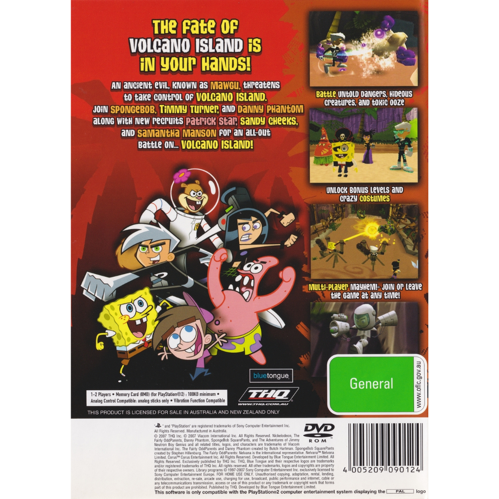SpongeBob: Battle for Volcano Island back cover