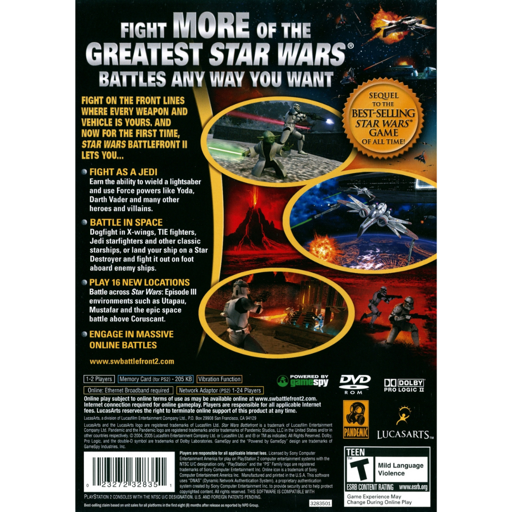 Star Wars Battlefront II back cover