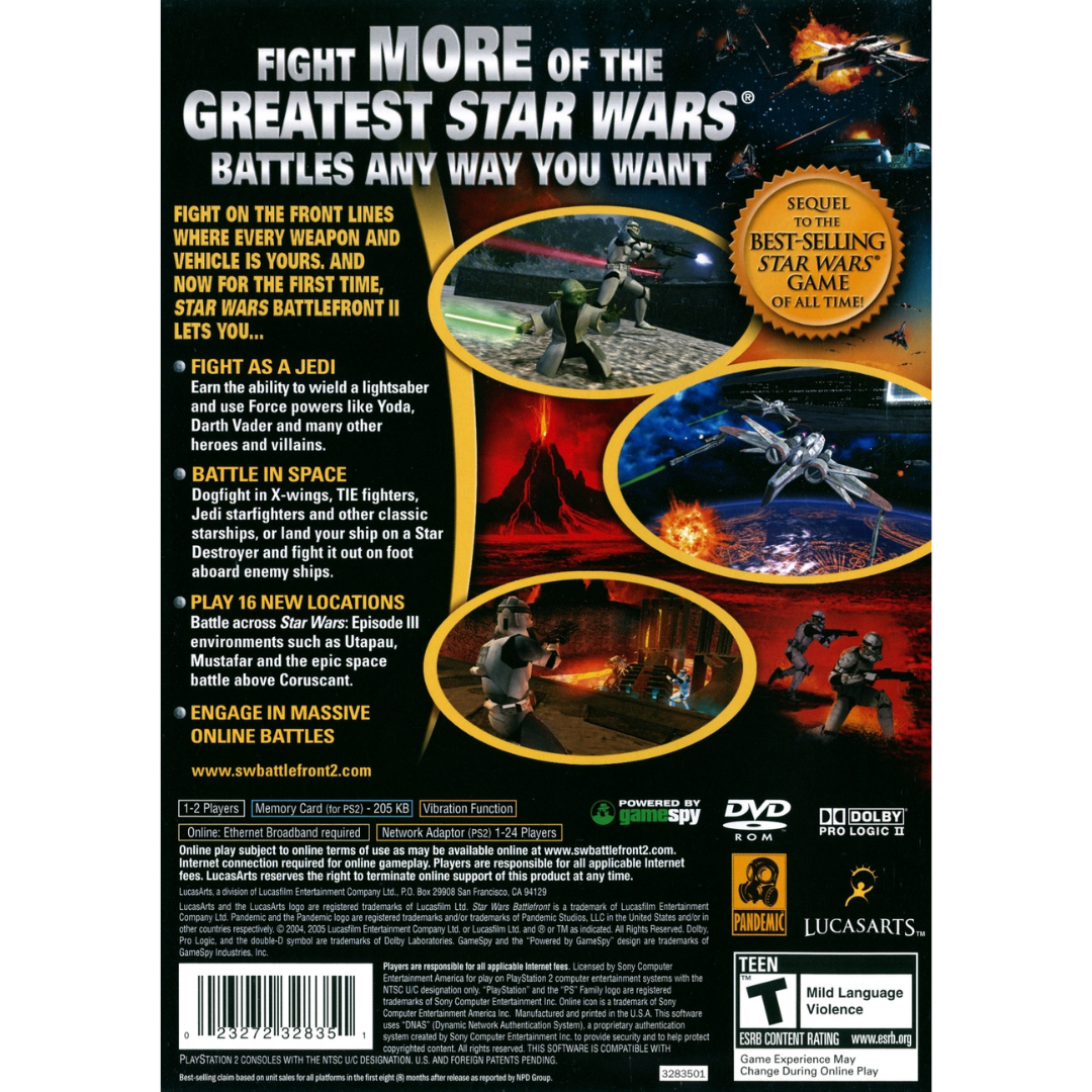 Star Wars Battlefront II back cover