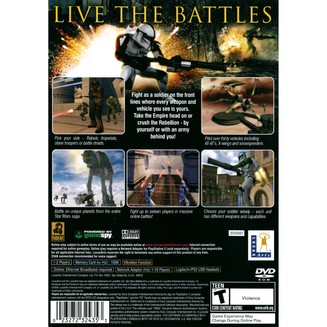 Star Wars Battlefront back cover