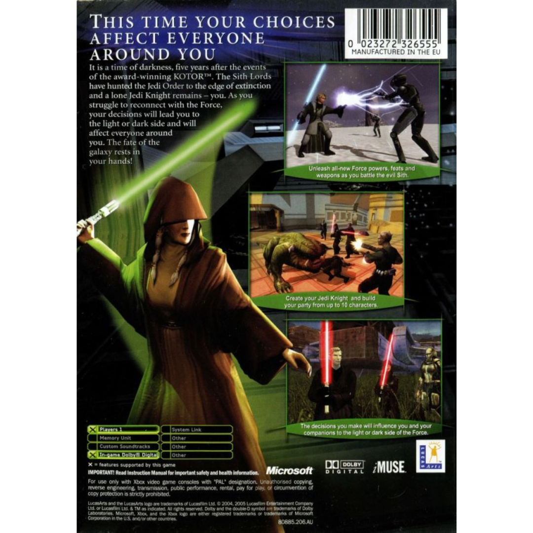 Star Wars: Knights of the Old Republic II - The Sith Lords back cover