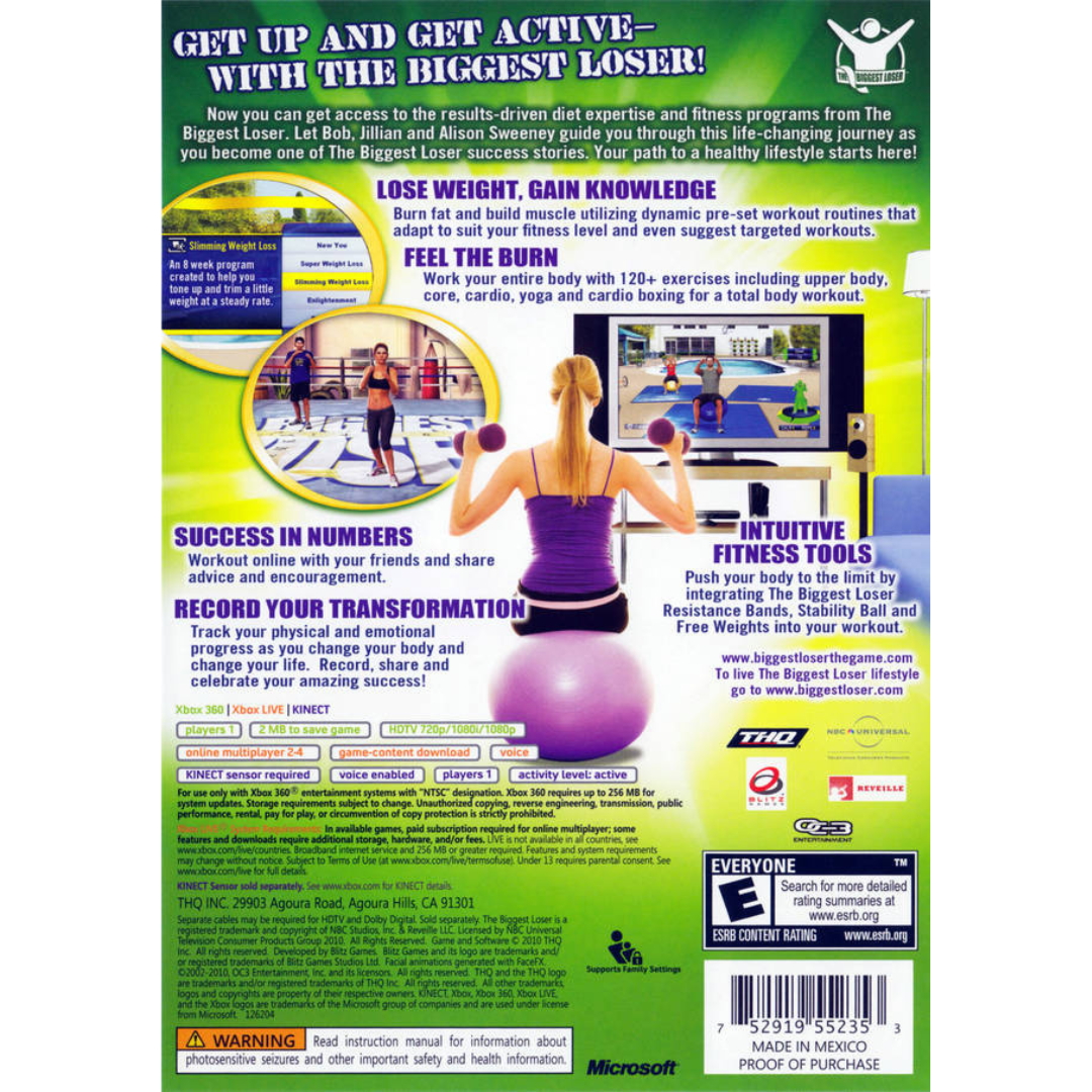 The Biggest Loser: Ultimate Workout back cover