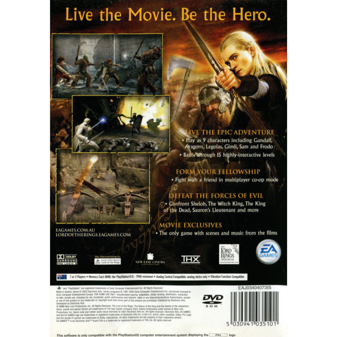 The Lord of the Rings: The Return of the King (Platinum) back cover
