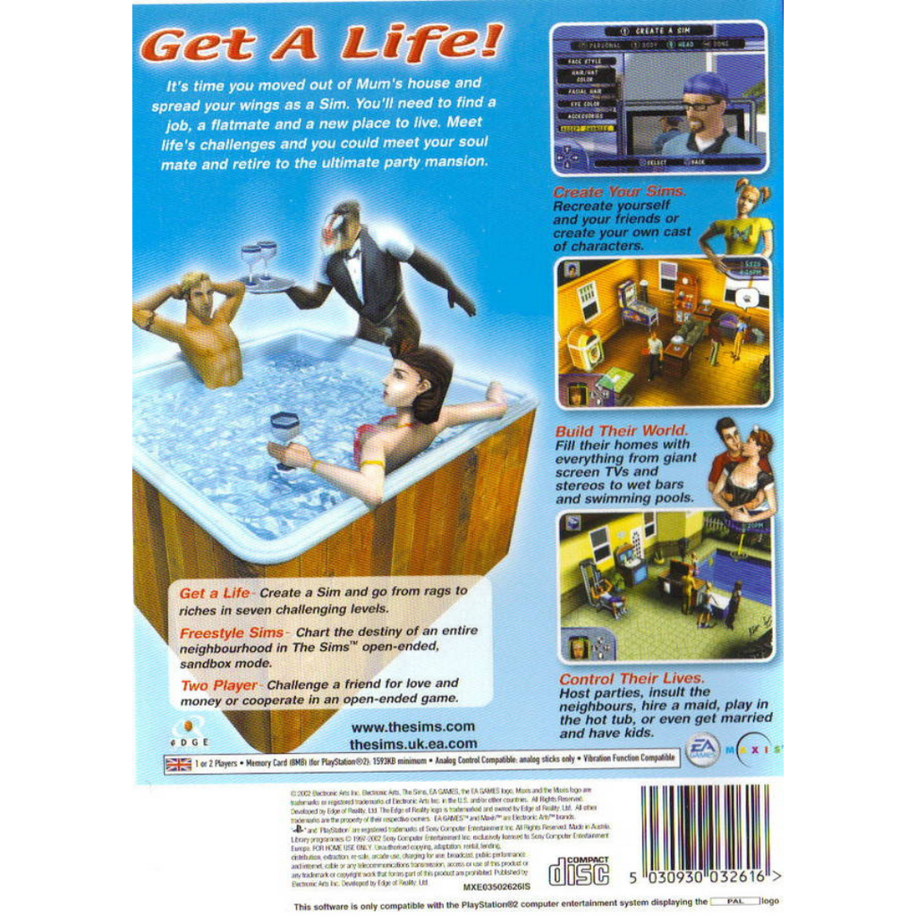 The Sims back cover