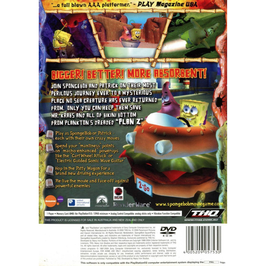 The SpongeBob SquarePants Movie back cover