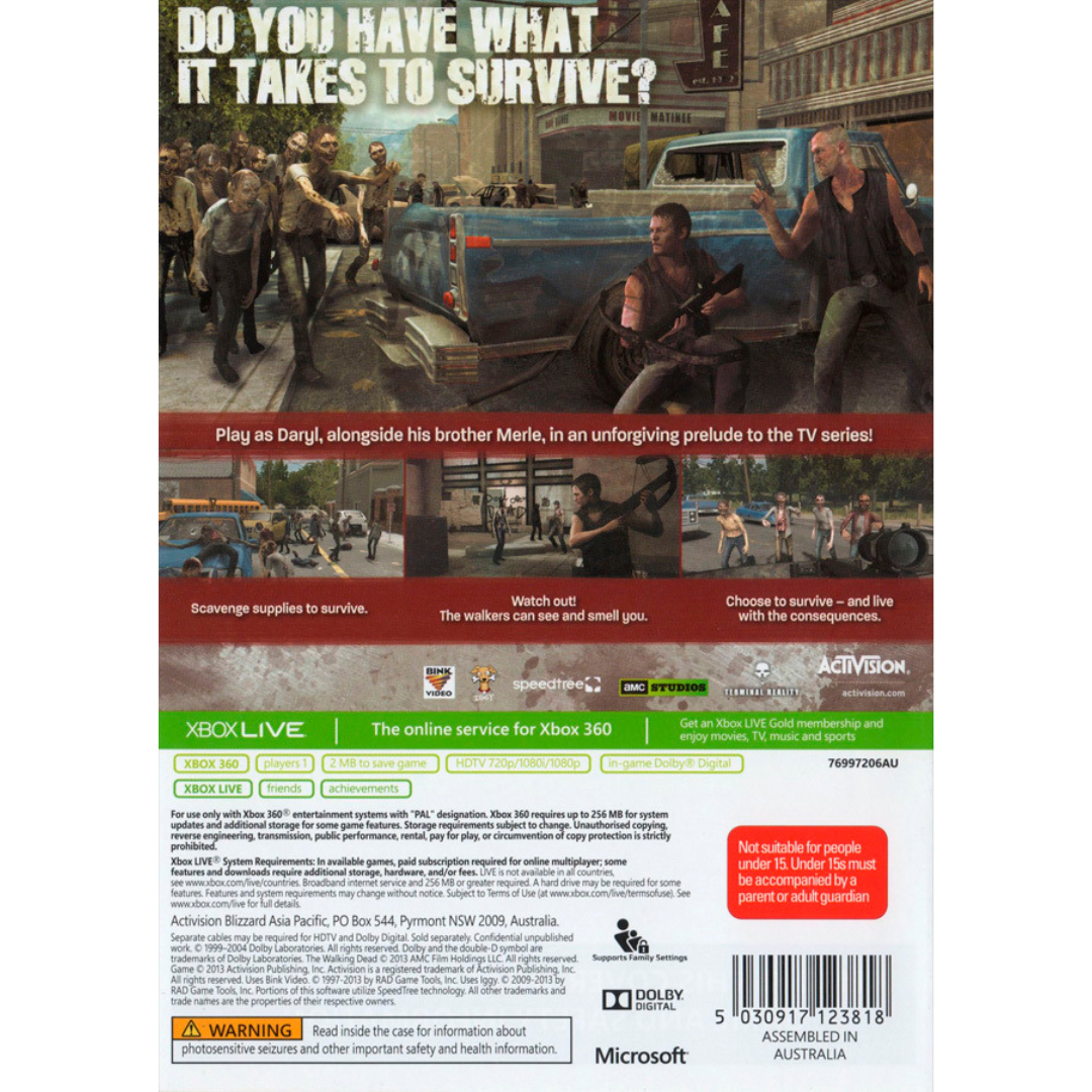 The Walking Dead: Survival Instinct back cover