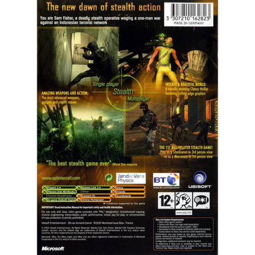 Tom Clancy's Splinter Cell: Pandora Tomorrow back cover