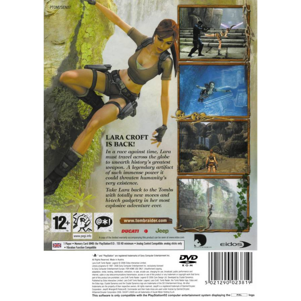 Tomb Raider: Legend back cover