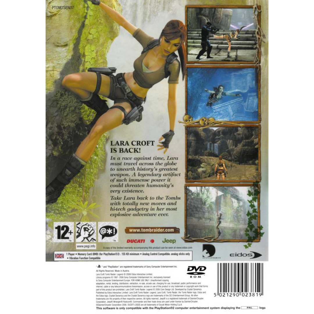 Tomb Raider: Legend back cover