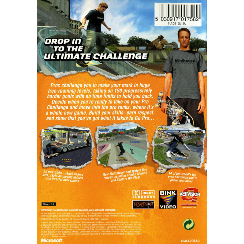 Tony Hawk's Pro Skater 4 back cover