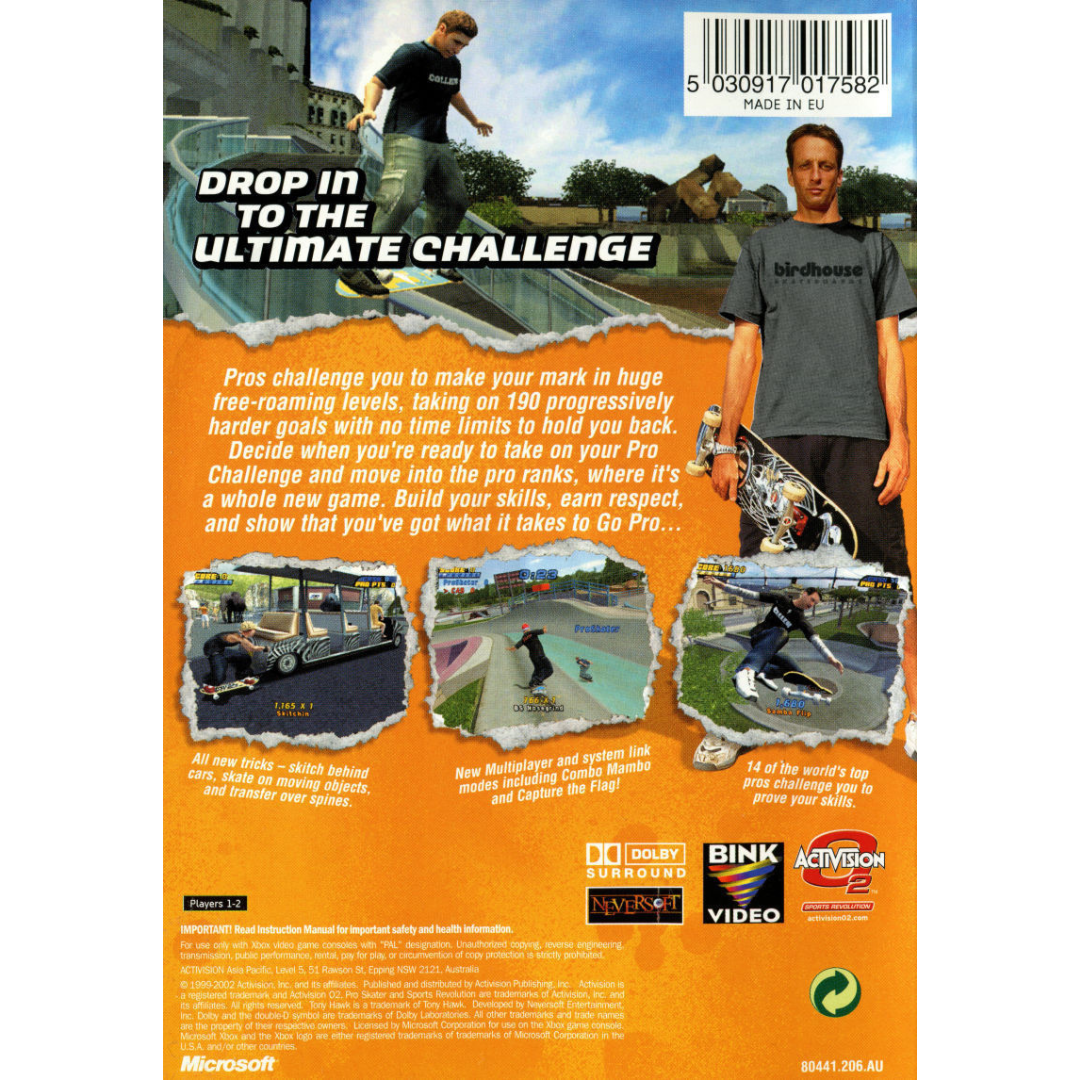 Tony Hawk's Pro Skater 4 back cover