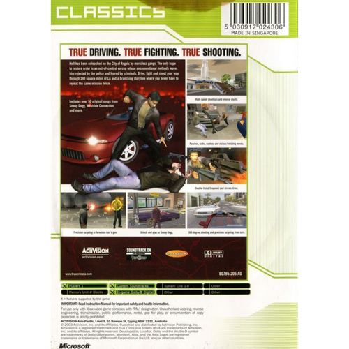 True Crime: Streets of LA (Classics) back cover