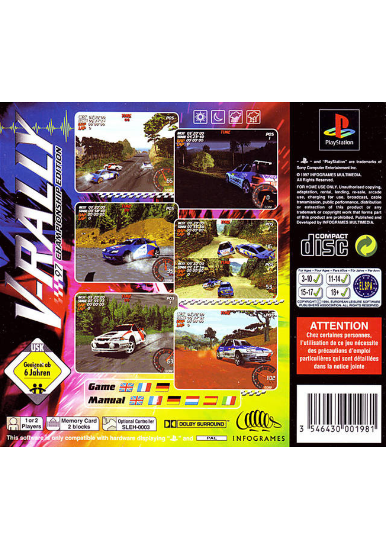 V-Rally Championship Edition (Platinum) back cover
